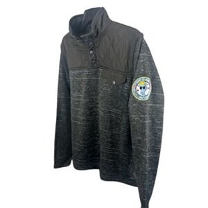 GOAT USA Quarter Zip Pullover Patch Logo Gray Heathered Men's Size Medium